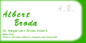 albert broda business card